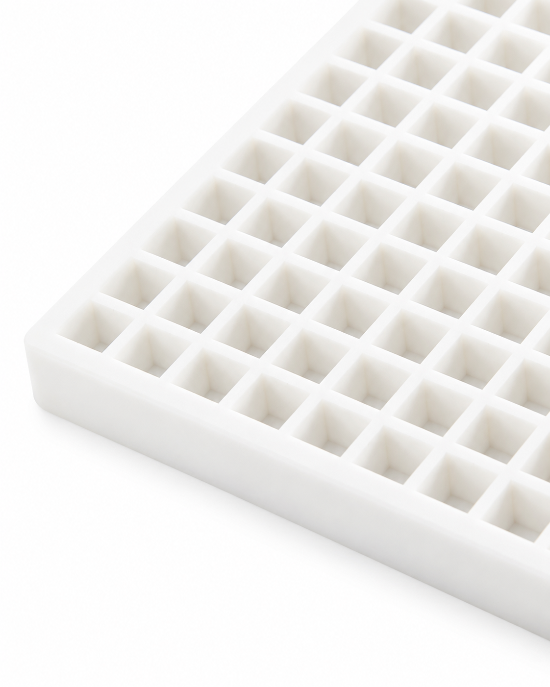 2.9mL cube silicone gummy mold with 391 cavities on a white background