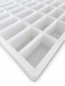 Angled detail of 20mL rectangle gummy mold with 119 cavities