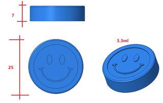 3,3ml gumová forma na mince Smiley Face
